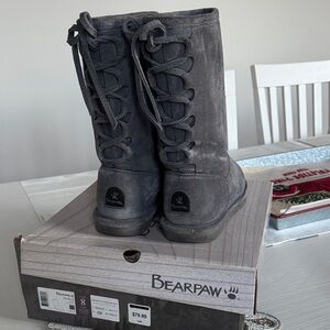 BearPaw Charcoal Lace-Up Boots